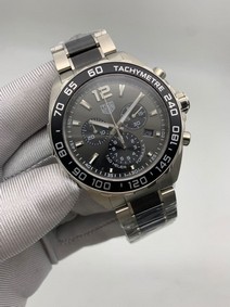 Tag Heuer Black Dial Chrono on SS Strap