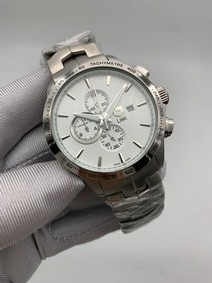Tag Heuer White Dial Chrono on SS Strap