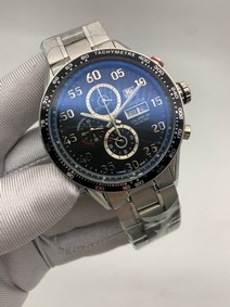 Tag Heuer Black Dial Chrono on SS Strap Carrera