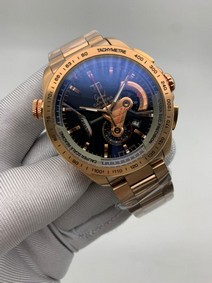 Tag Heuer Black Dial Chrono on Gold Steel Strap