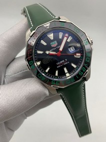 Tag Heuer Black Dial on Green Leather Strap