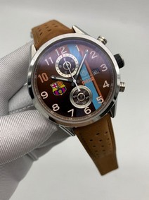 Tag Heuer Messi Carrera Brown Dial on Brown Leather Strap