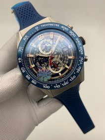 Tag Heuer Blue Bezel on Blue Rubber Strap