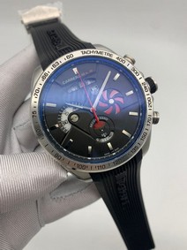 Tag Heuer SLS Black Dial Chrono on Black Rubber Strap