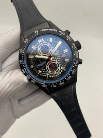 Tag Heuer Full Black Skeleton on Black Leather Strap