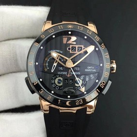Executive El Toro RG TWA 1:1 Best Edition Black Dial on Black Rubber Strap Swiss UN-32