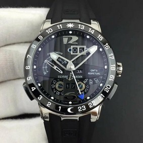 Executive El Toro SS TWA 1:1 Best Edition Black Dial on Black Rubber Strap Swiss UN-32