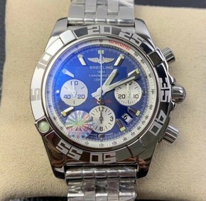Chronomat B01 44 SS GF 1:1 Best Edition Blue Dial on SS Bracelet