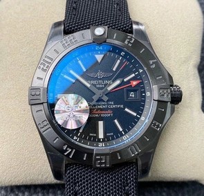 Avenger BlackBird 44mm DLC 1:1 Best Edition Titanium Case Black Dial on Black Rubber StrapV4