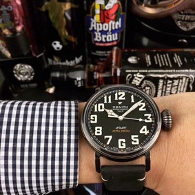 Zenith Pilot Black Case Black Dial Chrono
