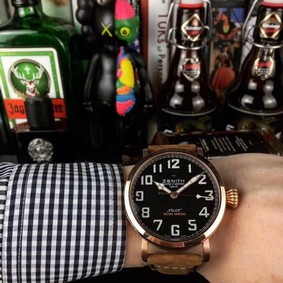 Zenith Pilot Gold Case Black Dial Chrono