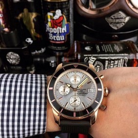 Breitling Navitimer White Dial on Black Rubber Strap