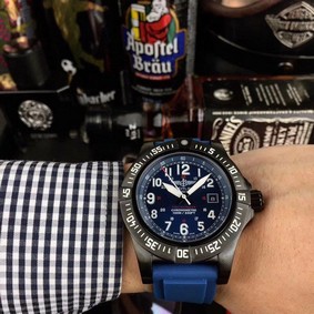 Breitling Colt Skyracer Blue Dial on Blue Rubber Strap