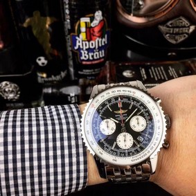 Breitling Navitimer Black Dial on SS Strap