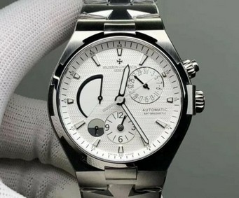 Overseas Dual Time Power Reserve TWA 1:1 Best Edition White Dial on SS Bracelet