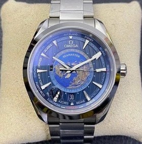 Aqua Terra Worldtimer 1:1 Best Edition Blue Dial on SS Bracelet A8938 Super Clone