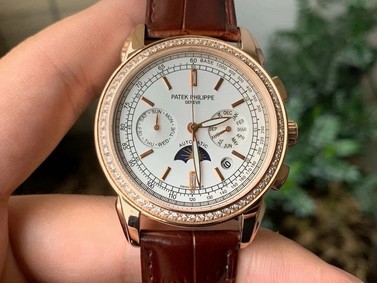 Patek Philippe 5270 1:1 Best Edition Version Diamond on Brown Leather Strap
