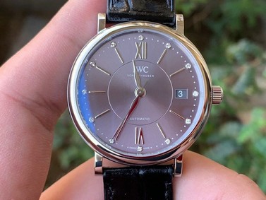 Portofino 37mm SS V7F 1:1 Best Edition Gray Dial on Black Leather Strap