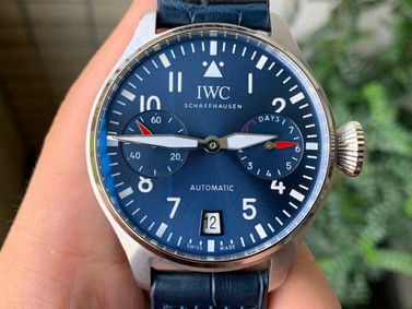 Big Pilot IW501008 "Boutique London" SS Best Edition Blue Dial on Blue Leather Strap