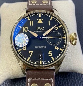 Big Pilot IW501005 Real Bronze 1:1 Best Edition Black Dial on Brown Leather Strap A52000