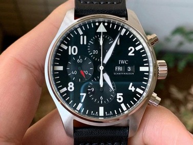 TOP GUN SS AZF 1:1 Best Edition on Black Leather Strap