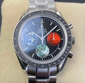 Speedmaster From Moon to Mars 1:1 Best Edition Black Dial on SS Bracelet Manual Winding Chrono Movement