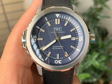 Aquatimer Chrono SS IW379503 1:1 Best Edition Blue Dial on Black Rubber Strap
