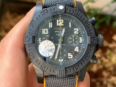 Avenger Hurricane 45mm Chrono GF 1:1 Best Edition Black Dial on Black Nylon Strap