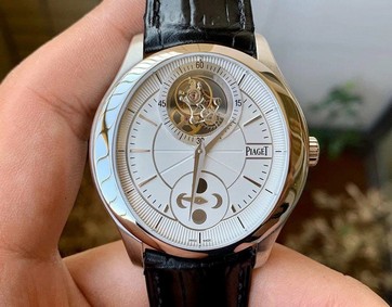 Piaget Gouverneur Tourbillon SS OXF Best Edition White Dial on Black Leather Strap