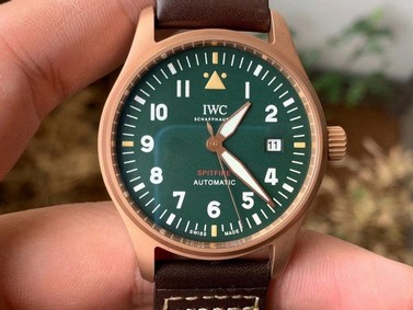 IWC Spitfire Automatic Bronze IW326802 MKF 1:1 Best Edition Green Dial on Brown Leather Strap MIYOTA 9015