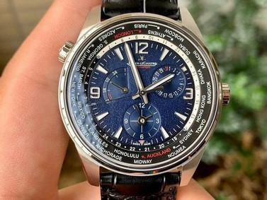 Polaris Geographic SS ZF 1:1 Best Edition Blue Textured Dial on Black Leather Strap A936