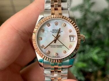 Rolex DJ Midsize 31mm Jub Flt RG/SS P-Wht/Stk 1:1 Best Edition Version