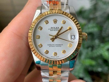 Rolex DJ Midsize 36mm Jub Flt YG/SS P-Wht/Stk 1:1 Best Edition Version