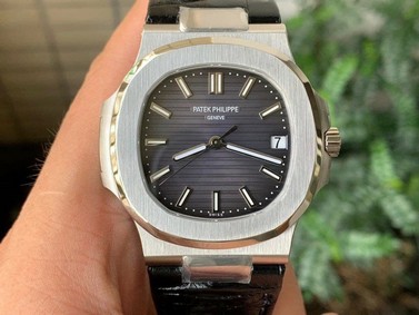 Nautilus 5711/1A PPF 1:1 Best Edition Gray Textured Dial on Black Leather Strap 324CS V4