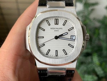 Nautilus 5711/1A PPF 1:1 Best Edition White Textured Dial on Black Leather Strap 324CS V4