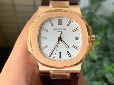 Nautilus 5711/1R PPF 1:1 Best Edition White Textured Dial on Brown Leather Strap 324CS