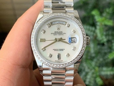 Rolex DayDate 36mm Dia Pres 904L SS/SS M-Wht/Diam 1:1 Best Edition Version