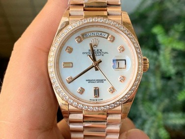 Rolex DayDate 36mm Dia Pres RG/RG Wht 1:1 Best Edition Version