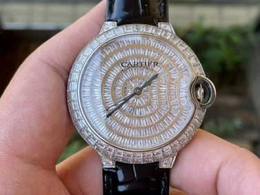 Cartier Ballon Gold Case Diamond 42mm Diam SS/LS