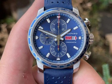 MILLE MIGLIA 168571 SS V7F 1:1 BEST EDITION BLUE DIAL ON BLUE RUBBER STRAP 7750