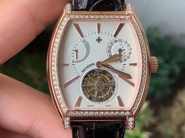 Malte Tourbillon SS Skeleton White Dial Diamond on Brown Leather Strap 1:1 Best Edition Version