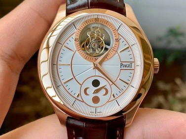 Piaget Gouverneur Tourbillon SS OXF Best Edition White Dial Bezel on Brown Leather Strap