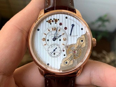 PanoInverse 42mm RG TZF Best Edition Silver/White Dial on Brown Leather Strap A23J