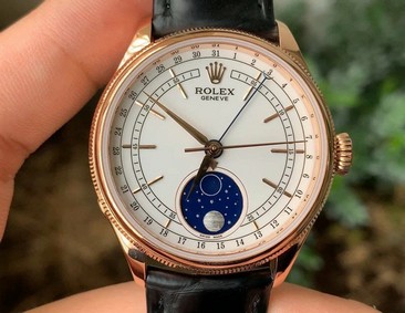 Rolex Cellini 50535 Moonphase RG/LE Wht 3195