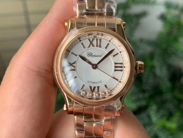 Happy Sport Automatic RG 36mm YF 1:1 Best Edition White Dial on RG Bracelet A2892