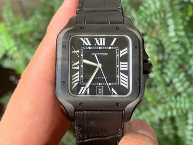 Cartie Santos De Cartier Mens XL PVD/LE Black GF V2