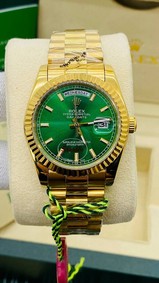 Rolex DayDate YG/YG Green Dial High Version
