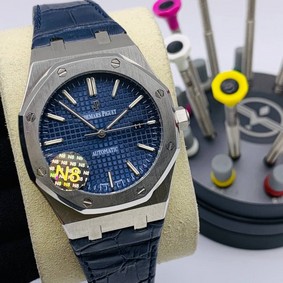 Audemars Piguet Brown Dial High Version Blue Dial on Blue Leather Strap