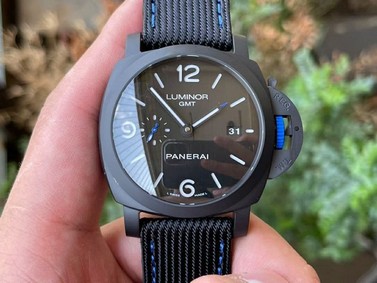 PAM1176 Ceramic Bucherer BLUE VSF 1:1 Black Dial On Blue Textile Strap P.9011 Super Clone