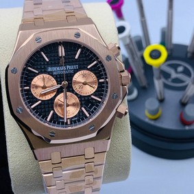Audemars Piguet Royal Oak Chrono Gold Black Dial Gold Chrono